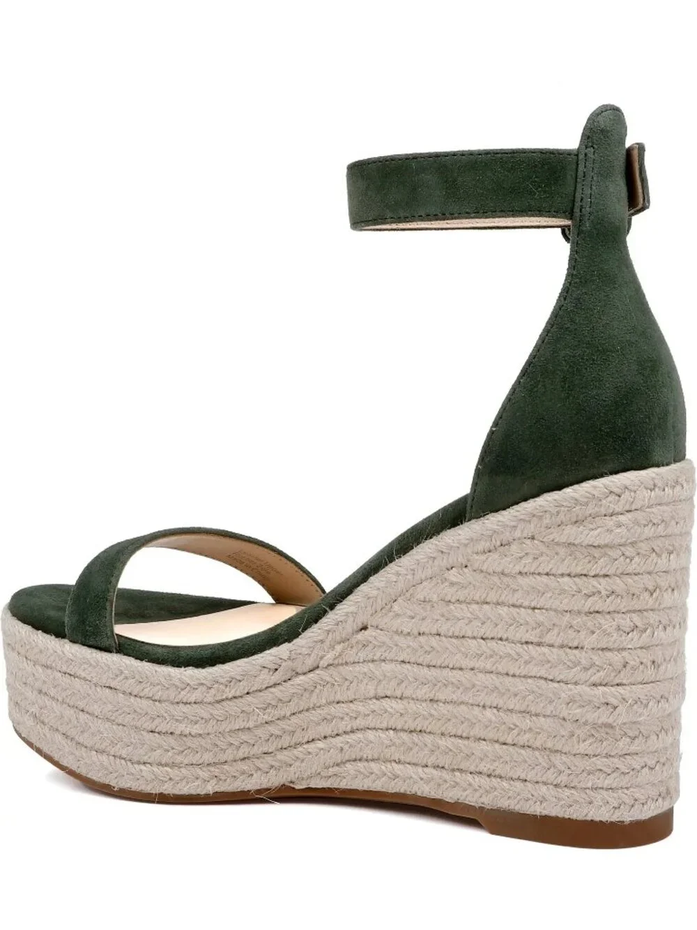 L'AGENCE Avice Green Suede Espadrille Wedge Platform Sandal 7.5
